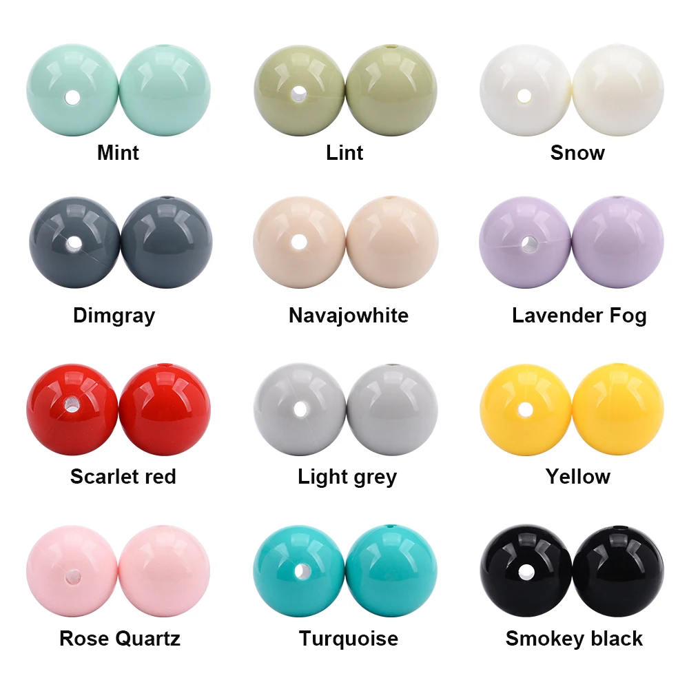 NEW 15mm Round Opal Bead Glossy Food Grade Silicone Shine Beads Bulk for Pens Bracelets