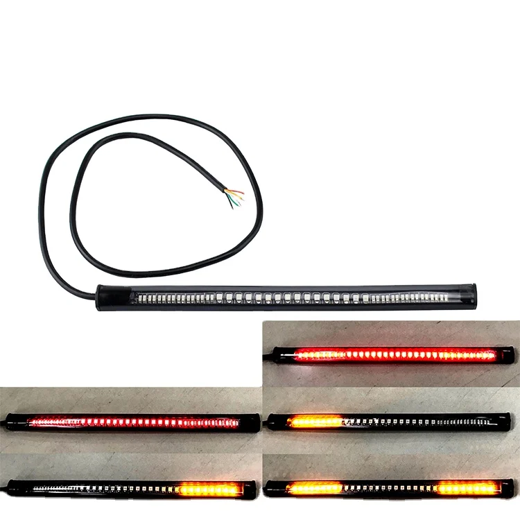 22 см фара для мотоцикла задней части автомобиля 3528 SMD 48 светодиодный стоп сигнал поворота интегрированный цвета-красный желтый цвет фонарь освещения номерного