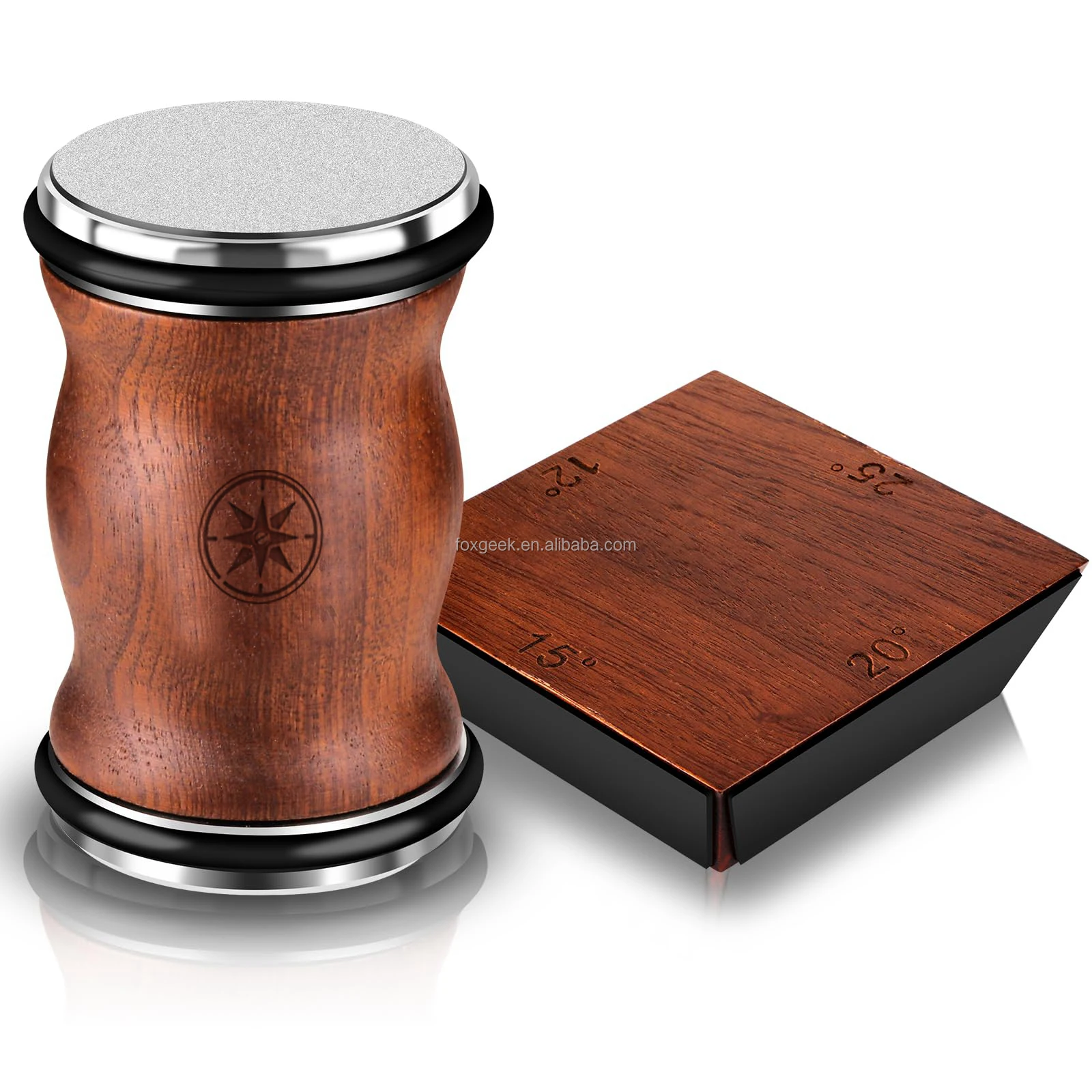 Custom Manual Rolling Knife Sharpener Set 4 Multi Angles Magnetic Kitchen Wooden Knife Base with Diamond Ceramic Discs