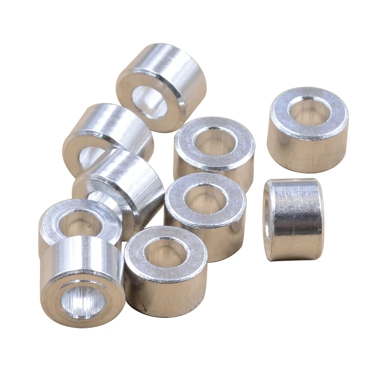 3D printer parts isolation column bore 5mm diameter 10mm length 6.35mm 1/4 aluminum alloy flat gasket trap 1bag