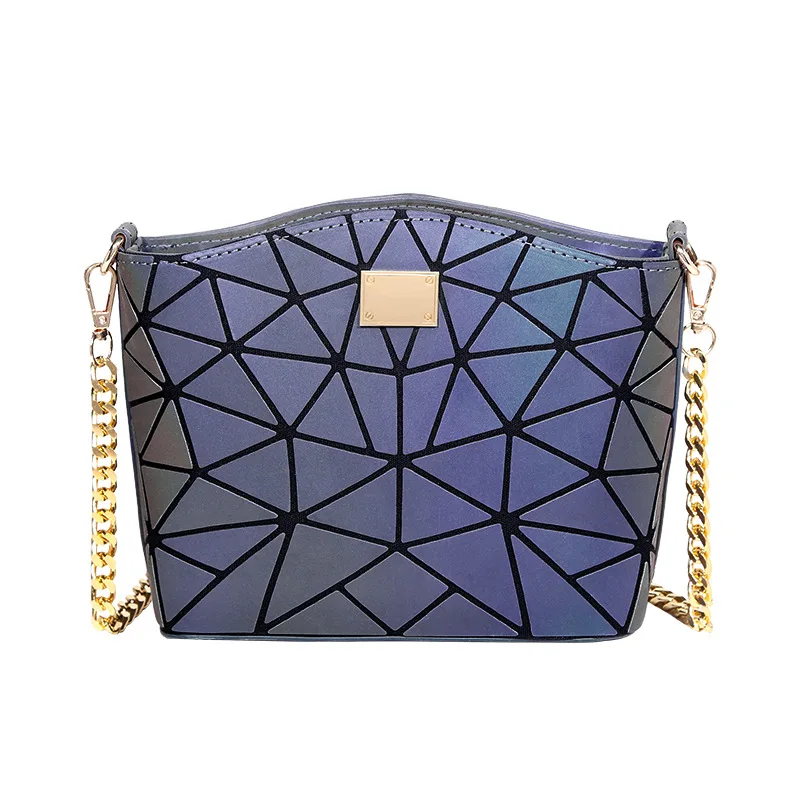 high light brand Japan luminous fashion women shoulder bags geometry female large capacity chameleon reflective ladies handbags