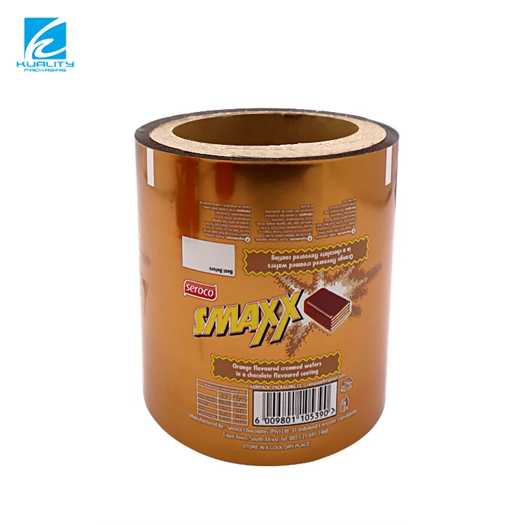 Custom Printed Food Packaging Chocolate Bar Wrap Cold Lamination Film Roll Cold Sealing BOPP Aluminum Foil Film