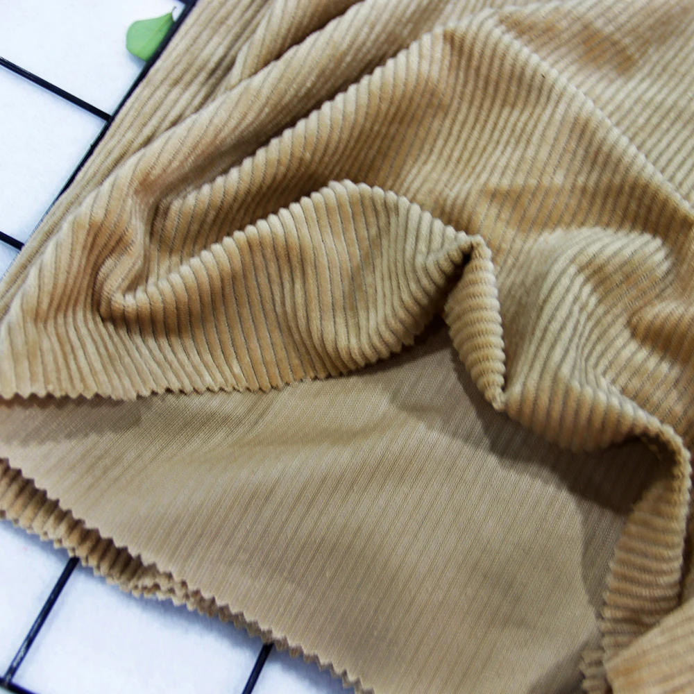 Striped coral velvet fabric corduroy with polyester fleece for cushion and pants fabrics