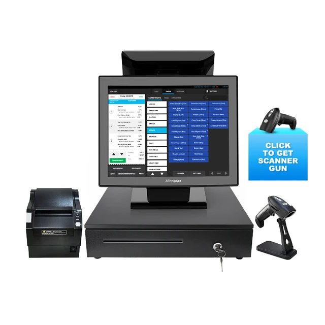 Cheap 15 inch terminal pos machine touch screen pos machine pos systems withe printer scanner cash drawer and customer display