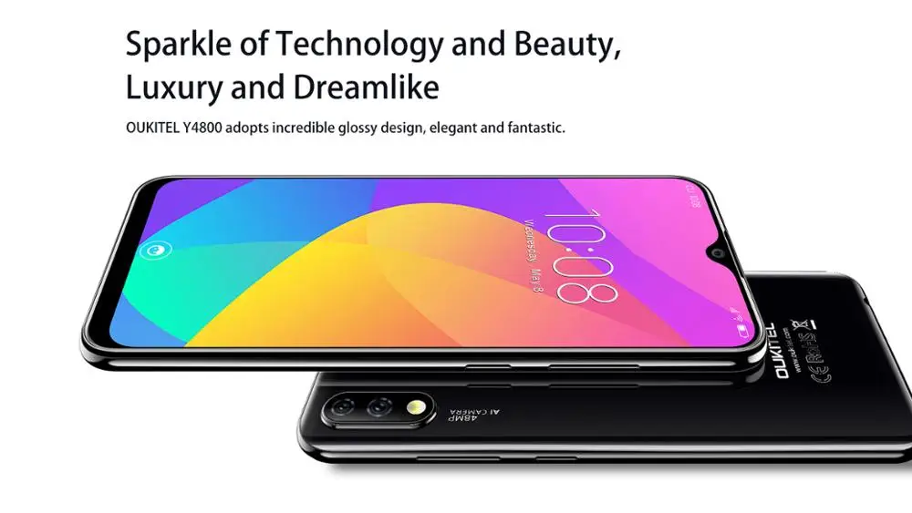 New Arrival Oukitel Y4800 Smartphone 6GB RAM 128GB ROM Android 9.0 48MP AI Camera 4000mAh 6.3' Young 4G Mobile Phones Y4800