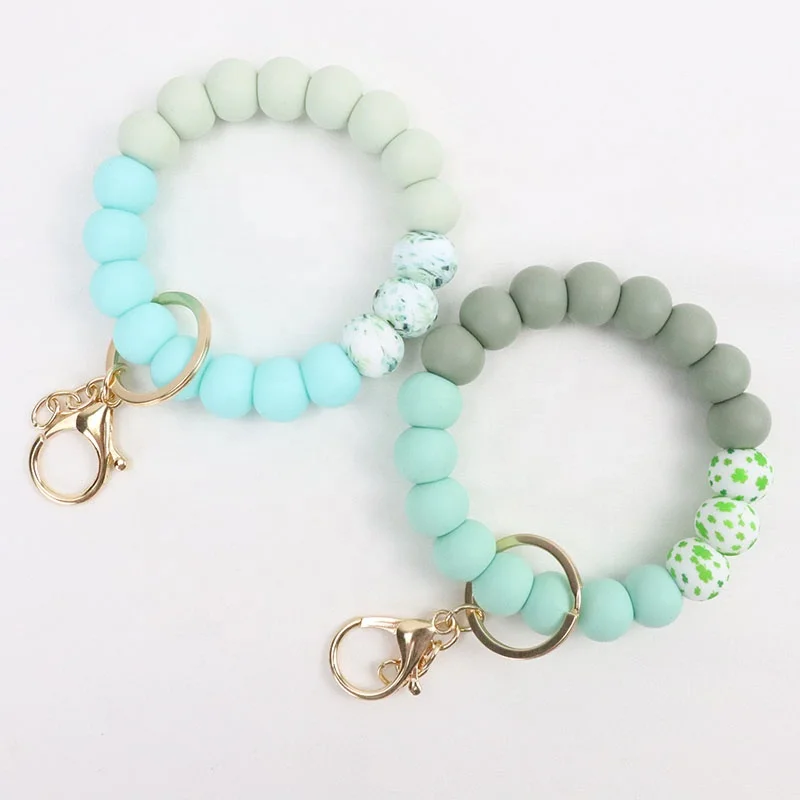 Bracelet Keychain High Quality Silicone Round Shape Keychain Promotional Gift Keychain Bracelet
