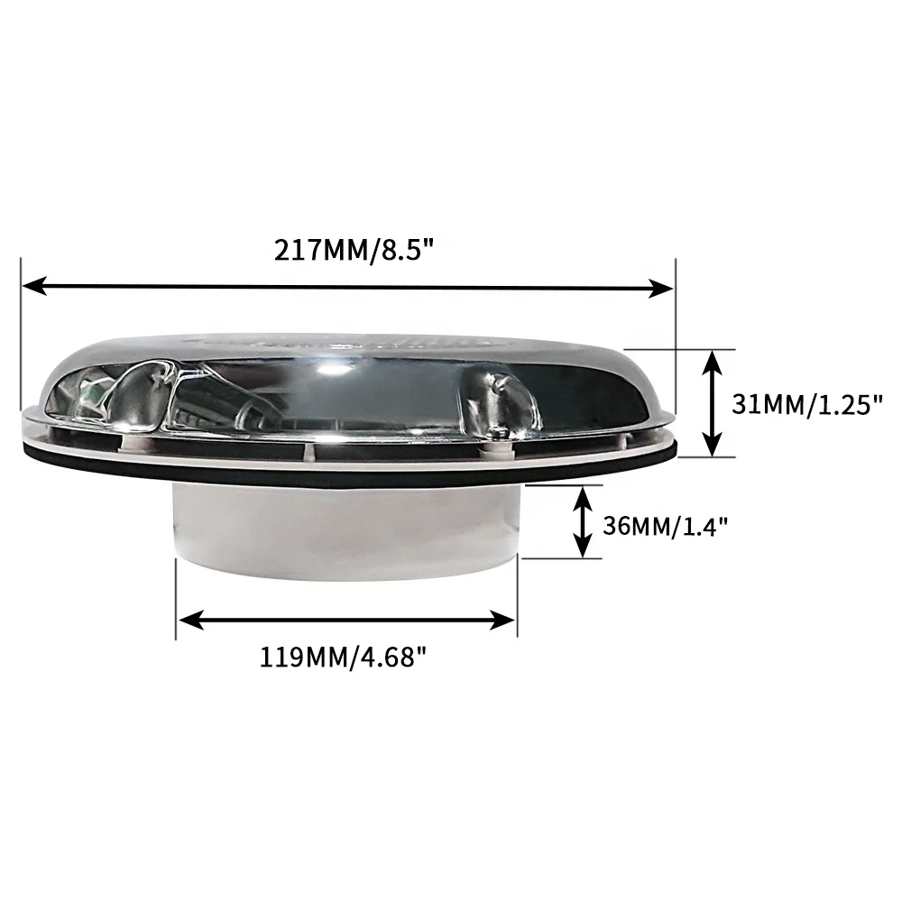 Other Marine Supplies Waterproof Exhaust Fan Marine Boat Roof Caravan Stainless Steel Solar Powered Vent