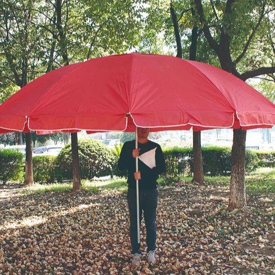 Sun Parasol Outdoor Sea Beach Umbrella White Customized Steel Red Fabric Furniture Umbrella UV Big Outdoor High Quality Oxford