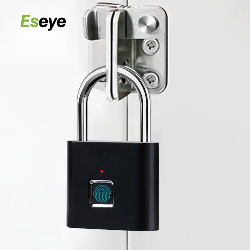 USB Rechargeable Electronic Door Lock Smart Biometric Smart Keyless Touch Outdoor Waterproof Metal Fingerprint Padlock