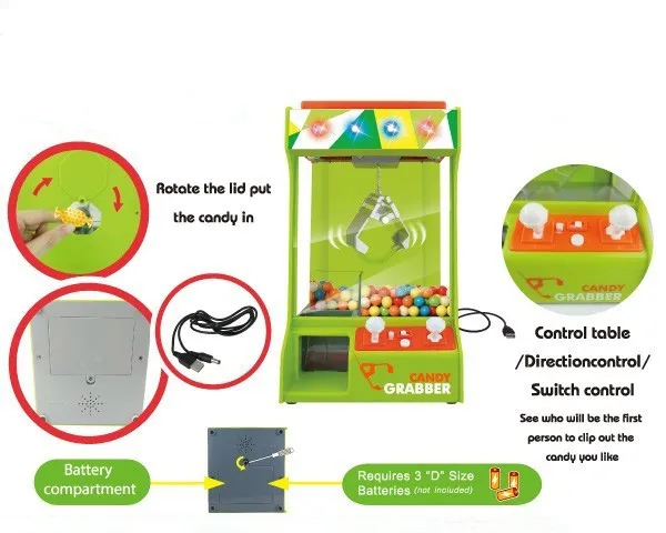 Электрическая машина для захвата диспенсер конфет игрушка с подсветкой музыкальная мини-машина