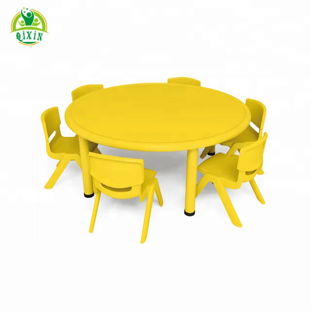 Six seats round tables, round table and chairs, children table and chairs QX-194D
