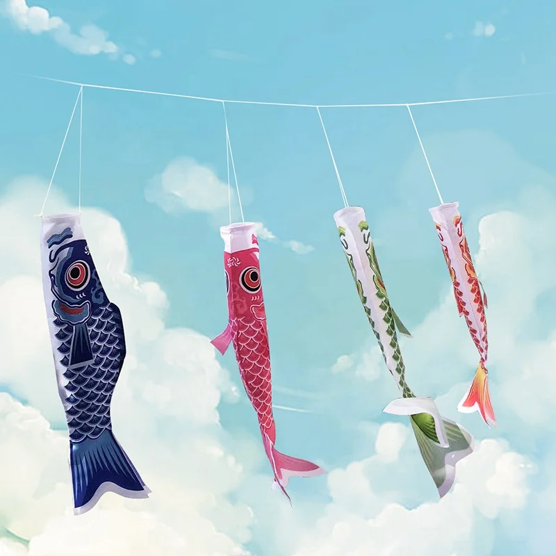 Factory Direct Cartoon Animal Kites Carp Windsock Streamer Japanese Carp Flag Kites