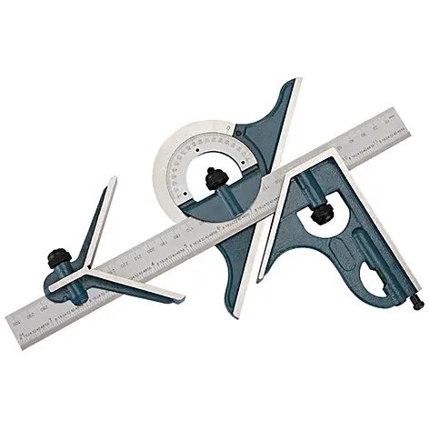 Combination Square with bevel protractors 4 pcs set wood working protractor