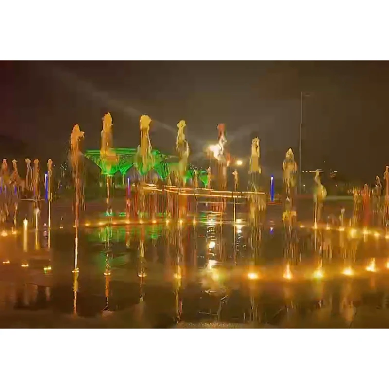 Outdoor water park dry floor fountain jumping jet fountain nozzle grounding floor