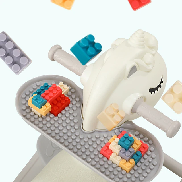 animal design 4 wheels plastic sliding rider rocking horse 3 in 1 children walker kids ride on Rocking Horse