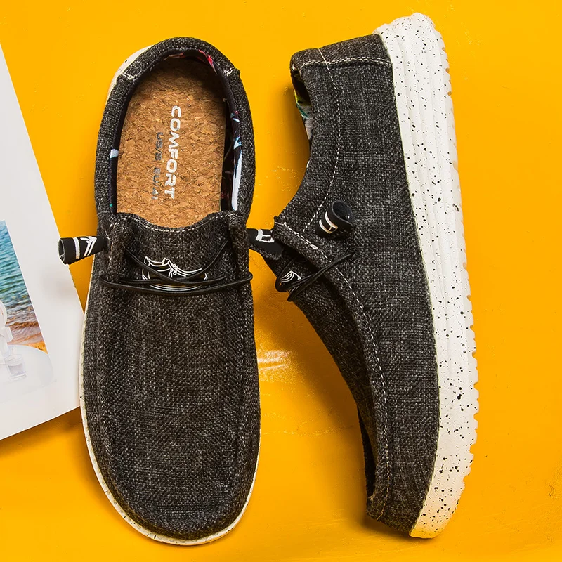 2022 New Arrival Light Weight EVA Trendy Canvas Walking Style Slip On Sneakers Casual Shoes for Men