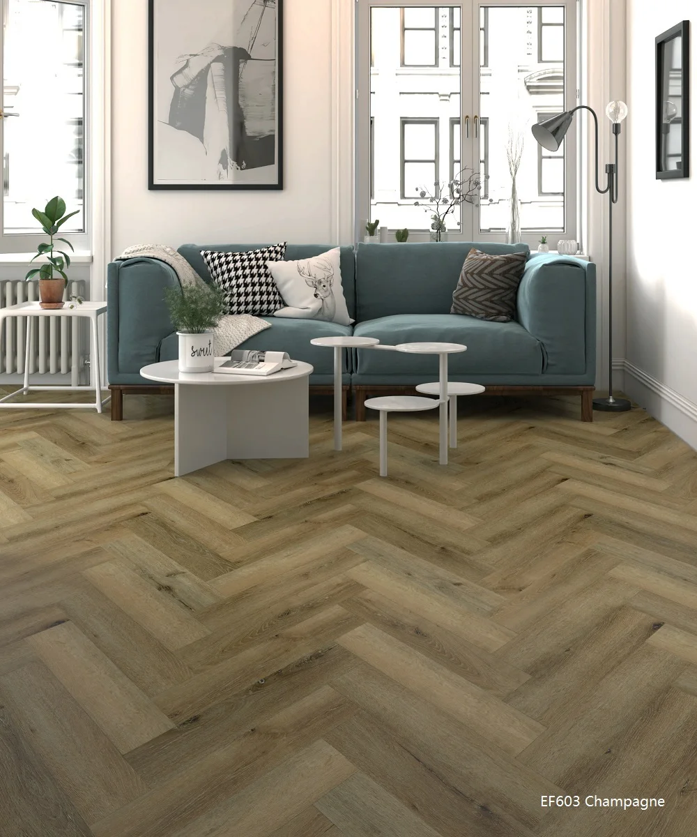 Hot sale commerical  herringbone vinyl sheet plank flooring click plastic floor board