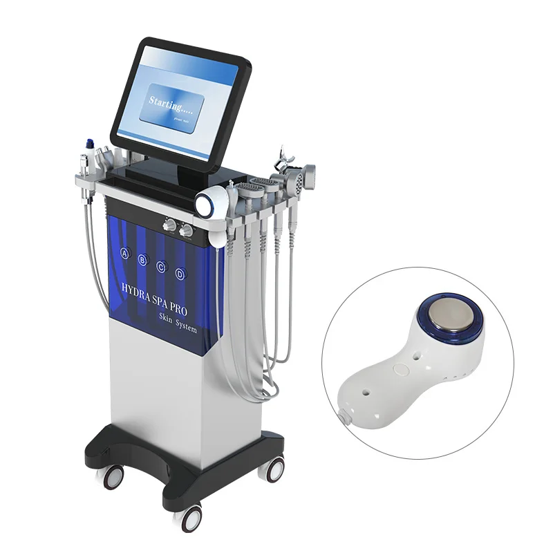 Newangie Latest face cleansing machine oxygen water generator 14 in 1 hydra jet peel blackhead removal whiteningfor salon