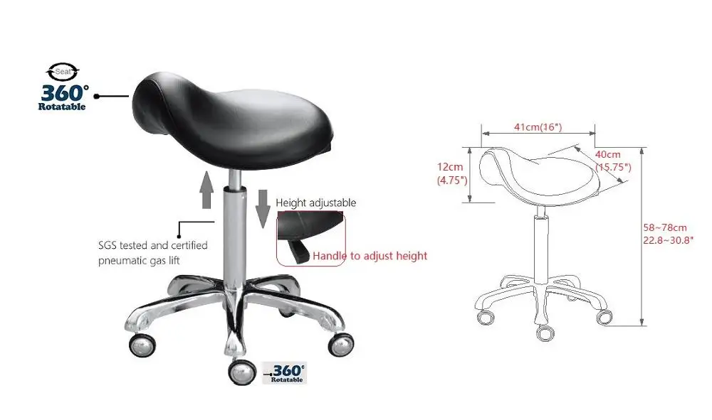 Эргономичный вращающийся стоматологический стул офисный регулируемый барный черный парикмахерский седло для салона