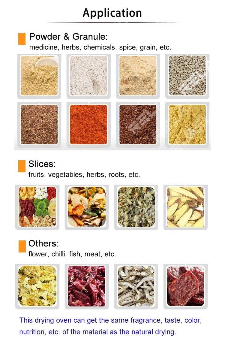 Electric continuous drying oven for copra dryer dry coconut husk chips powder drying machine with tray