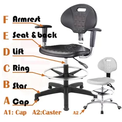 Lab Esd Chair Stool Pu Leather Metal Laboratory Antistatic Chair BY Foshan Laibote