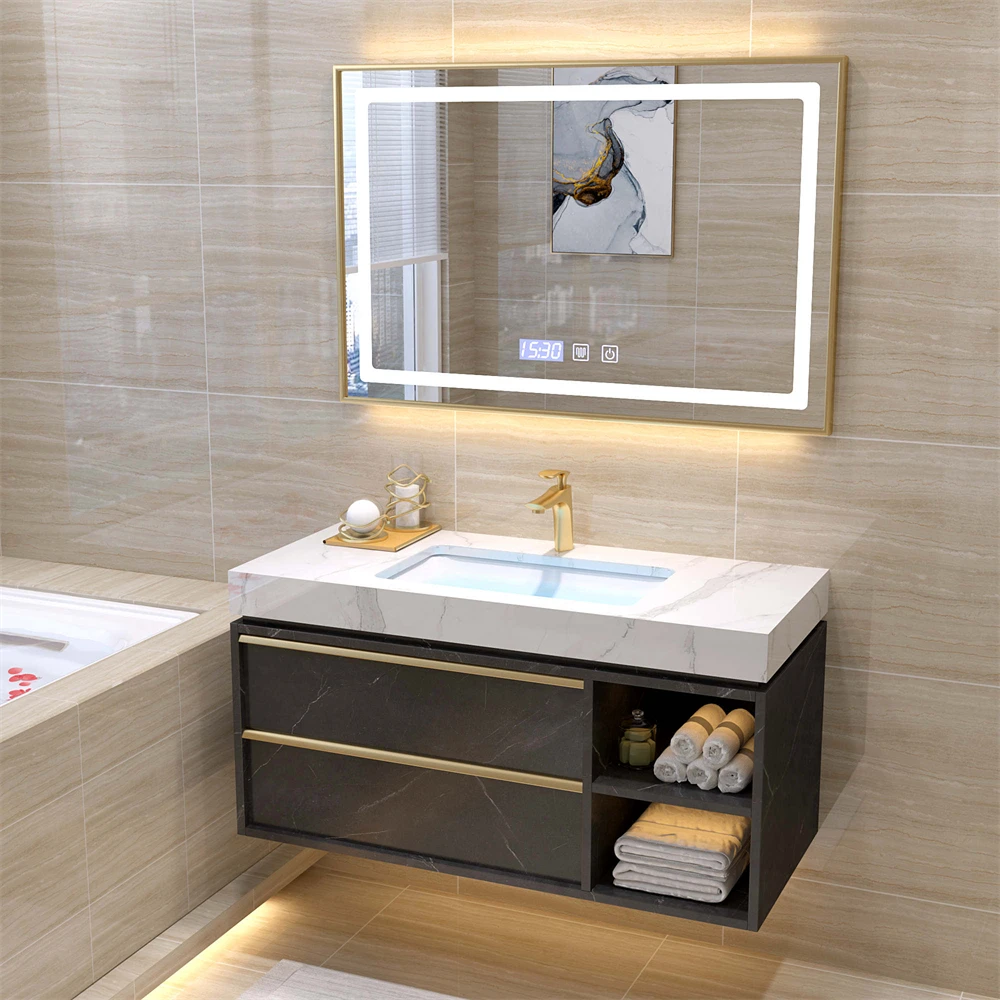 Modern wall bathroom vanity cabinets with sink luxury single sink bath vanities set floating mirror vanity