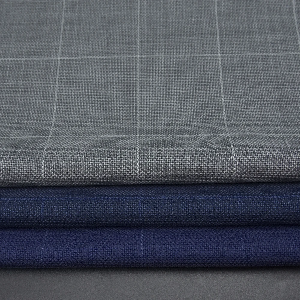 STOCK High-Class Worsted Merino Wool/Polyester Fabric Italian Suit Wool Fabric for Men Suits