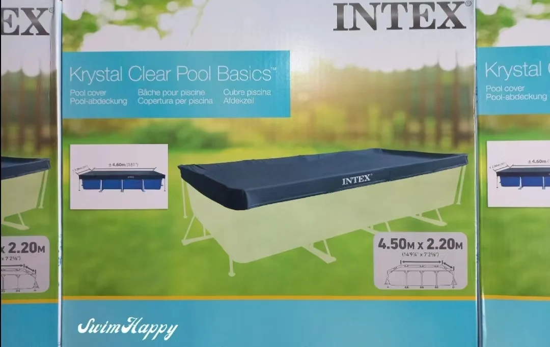INTEX 28039 RECTANGULAR 460x226cm 15.1x7.5FT SWIMMING POOL SHEET STEEL COVER