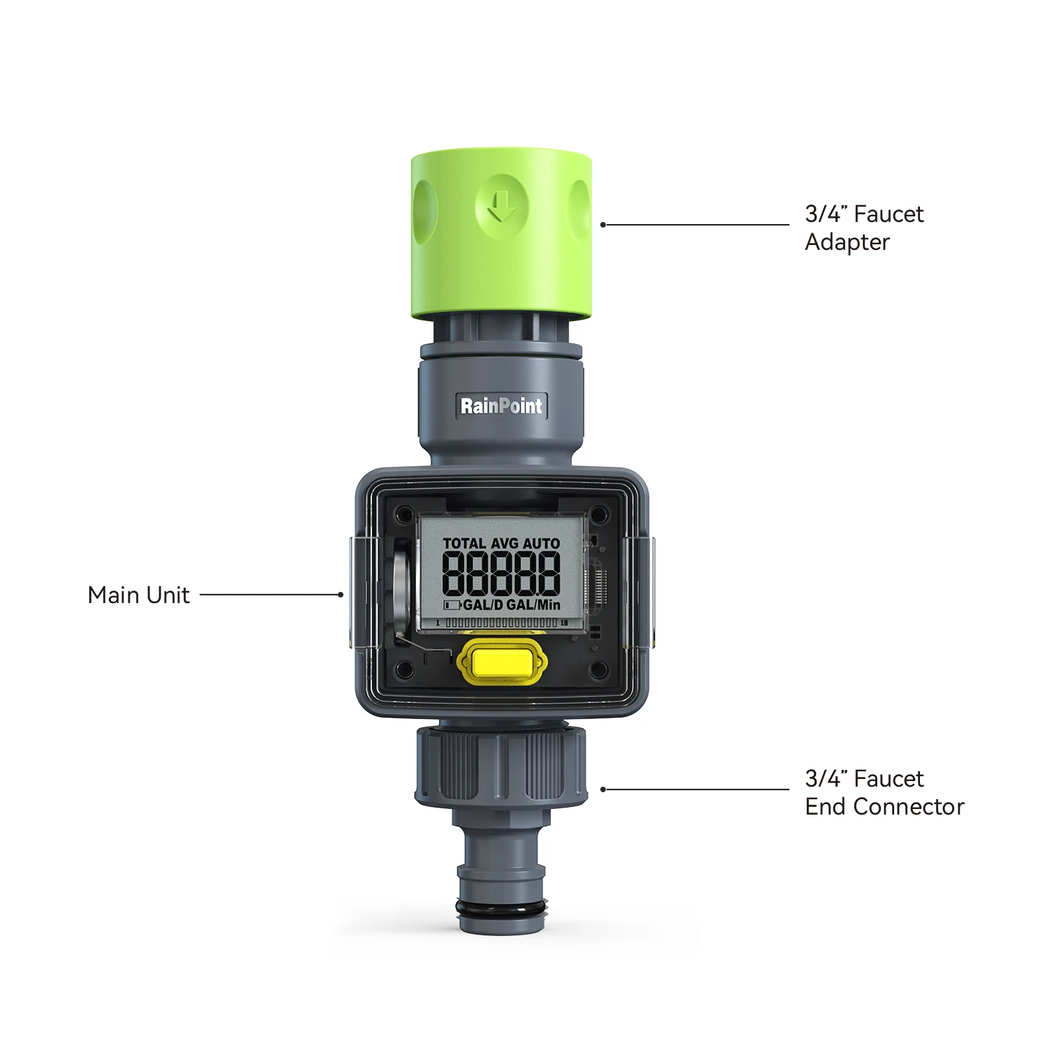 Baldr ICS006-BSP automatic mini water flow meter with total water usage amount monitoring for watering flowers and plants