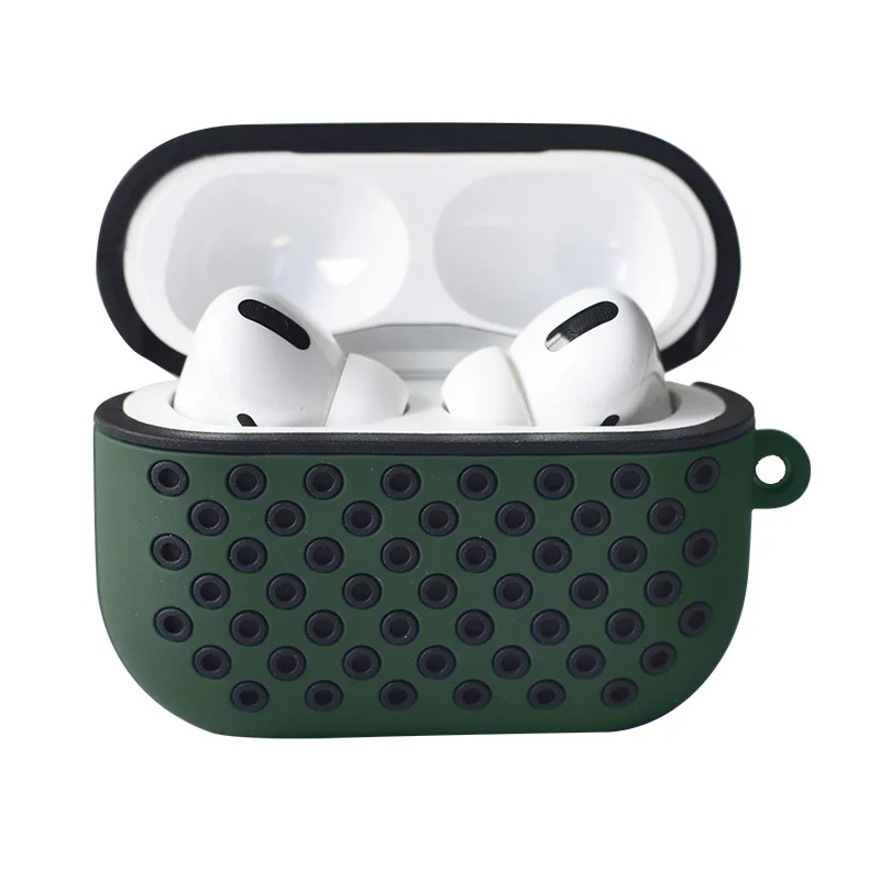 Soft Dual-Layer Color Silicone Case Cover with Keychain Anti-Lost Carabiner Charging For Apple Airpods Pro