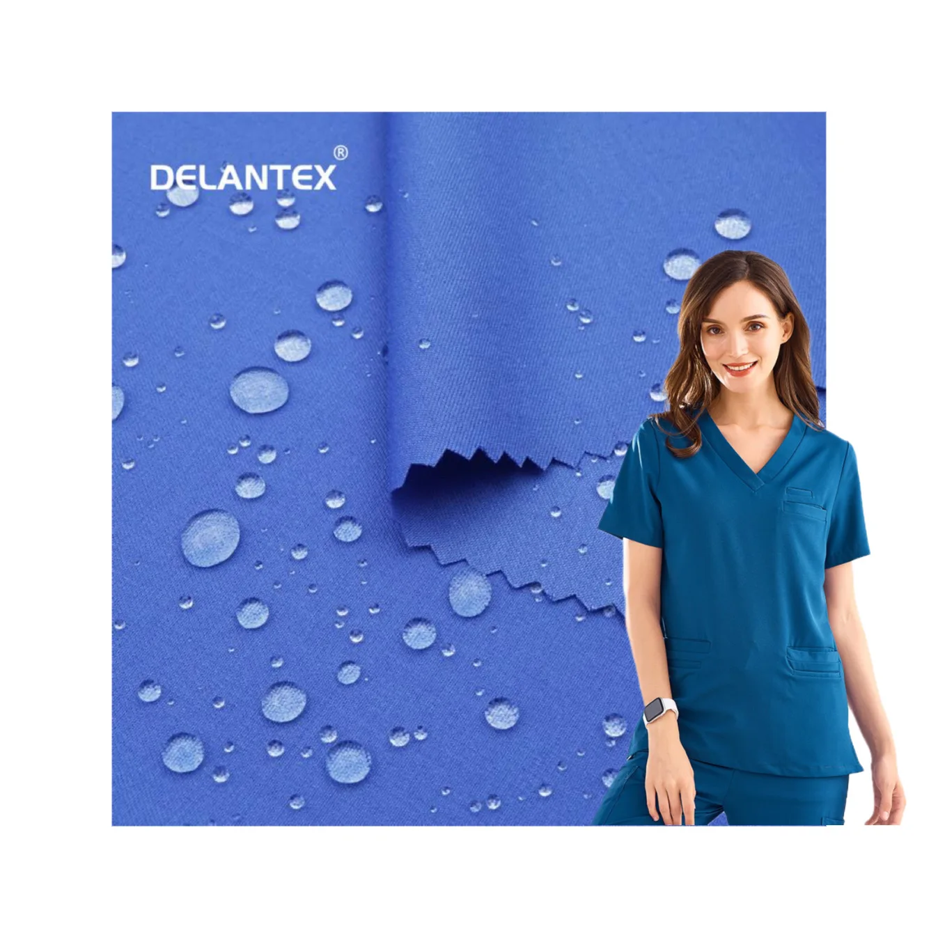 Оптовая продажа антимикробная ткань Delantex trs скраб из полиэстера вискозы спандекса для скраба ухода за униформой медицинские скрабы