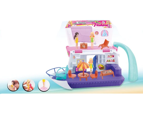 Beautiful  Dress Up Girl In Cruise Ship DIY Play House Set