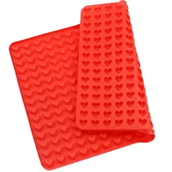 255 Cavity  Mini Heart Shaped Cookies Pet Treats Baking Mold Small Dot Cake Decoration Silicone Baking Mat Cooking Sheets