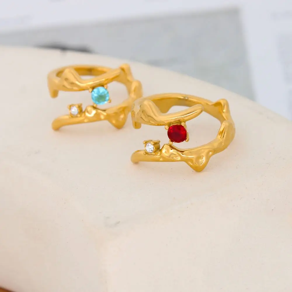 Оптом регулируемое циркониевое кольцо для ногтей 18K Настоящее позолоченное элегантное женское открываемое модные украшения