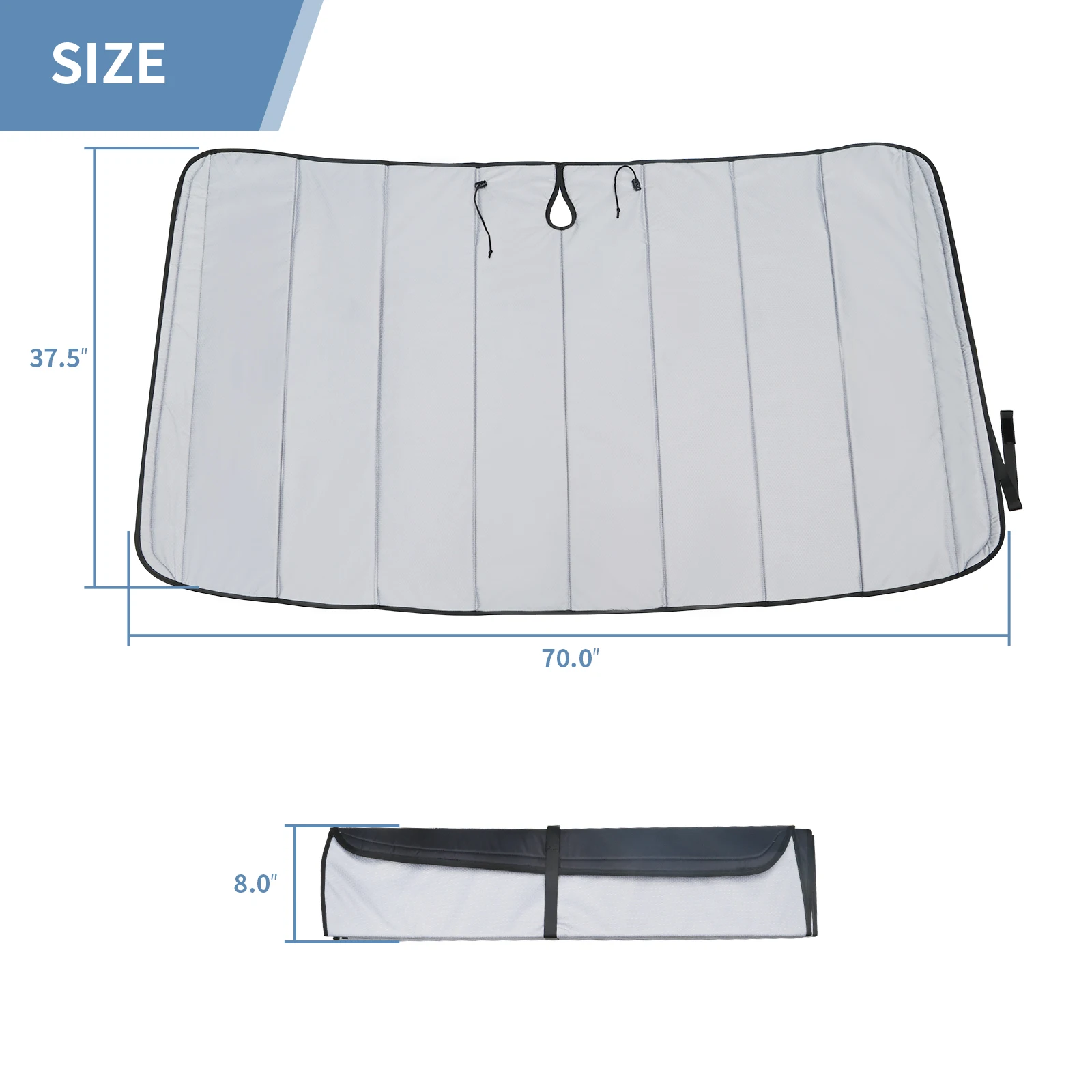 420D Oxford Cloth Sprinter Windshield Window Cover Fit for Model Year 2007 to Current, Foldable RV Front Window Sunshade Cover