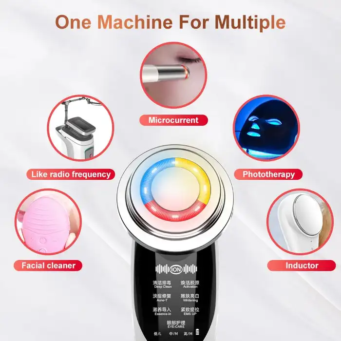 7 in 1 Face Lifting Device EMS Skin Rejuvenation Face Massager Photon Light Therapy Anti Aging Beauty Machine