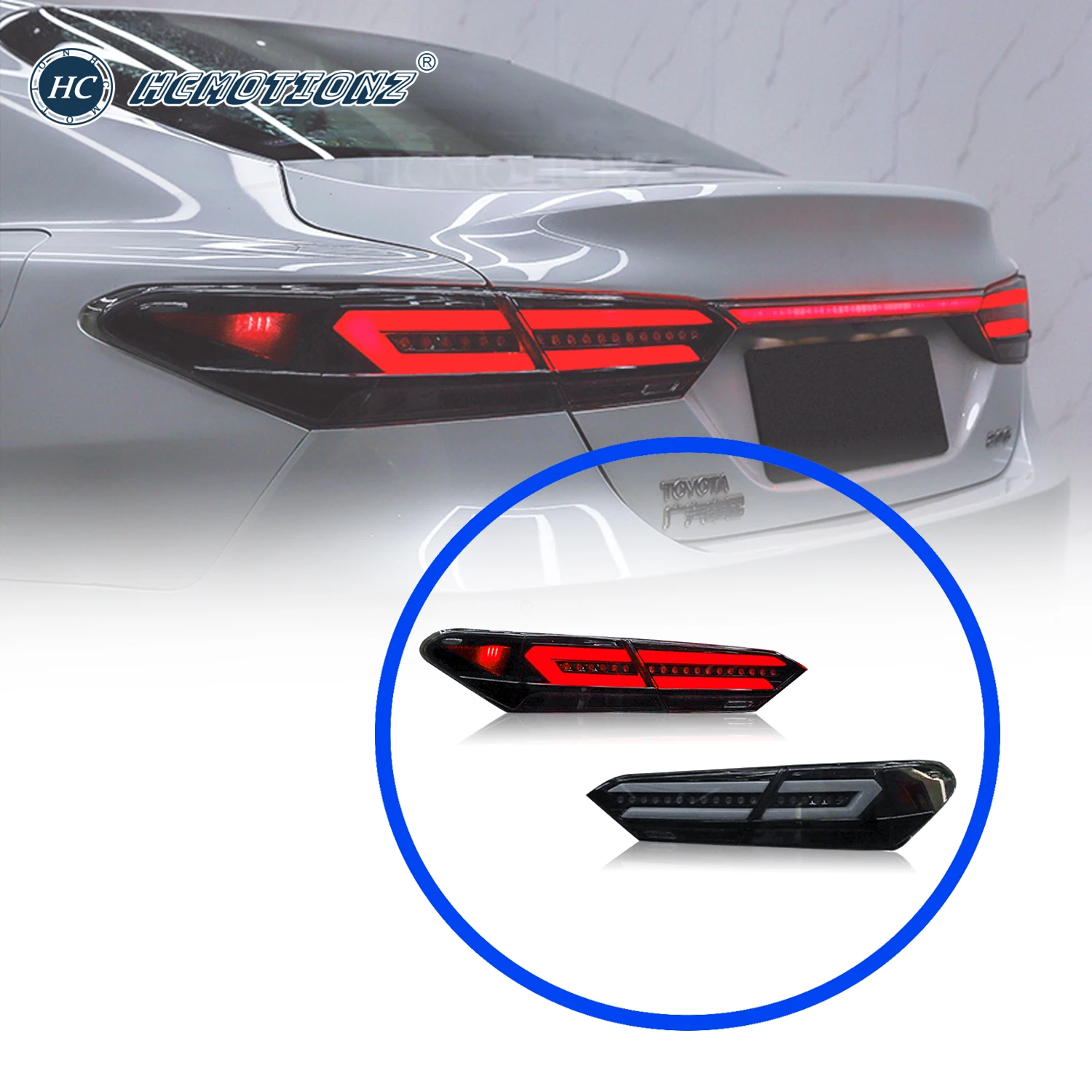 HCMOTIONZ Factory LED Camry LE Ascent SX XV70  Daihatsu Altis Rear Lights 2018 2019 2020 2021 Tail Lamps  For Toyota Camry