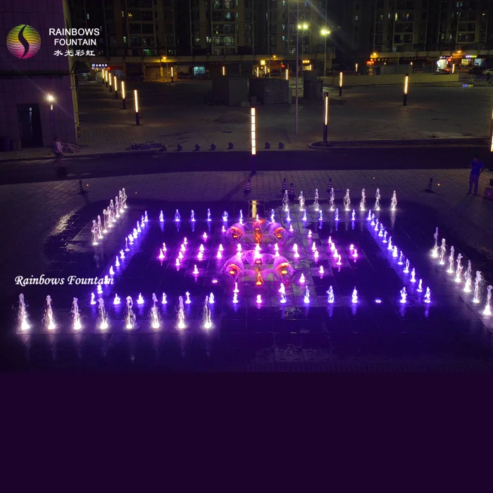Guangzhou Outdoor Shopping Mall Interactive Musical Dancing Water LED Fountain in Ground