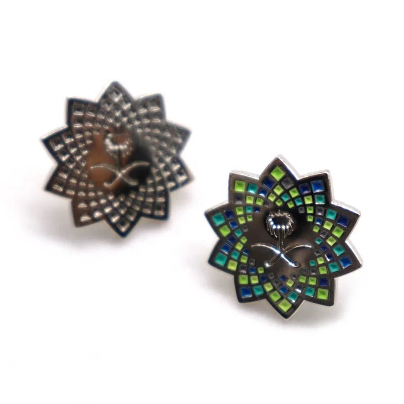 Metal Material and Badge & Emblem Product Type custom lapel pins Saudi Vision 2030 Pin