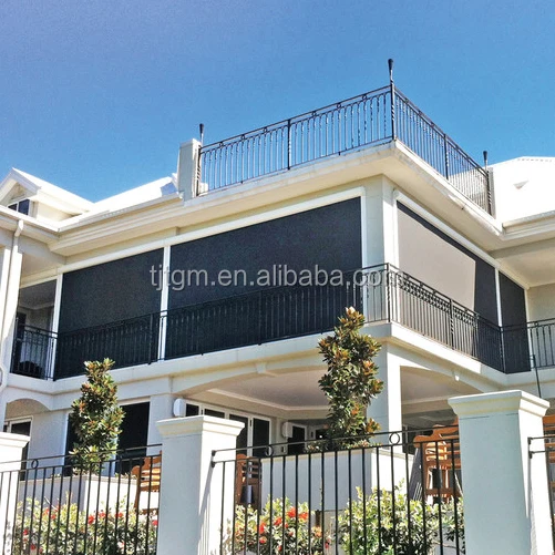 Mosquito net for blind stores zip track waterproof blinds shades with valance courtains roller