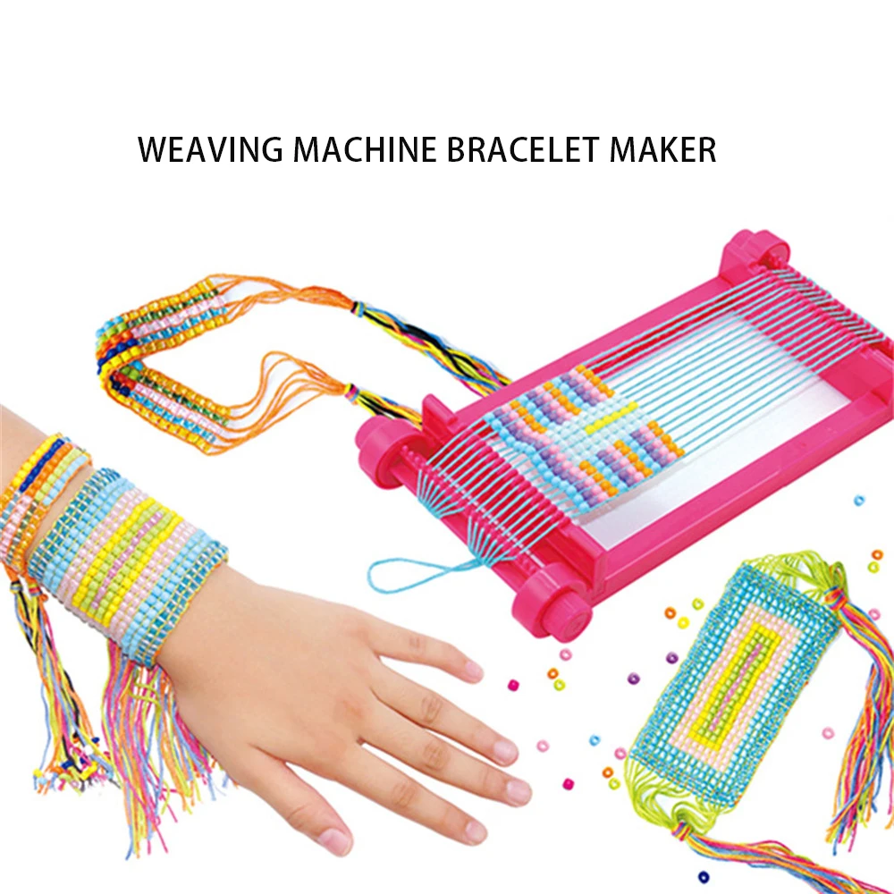 DIY Handmade Knitting Art Craft Activity Weaving Machine Bracelet Maker Weaving Beading Loom for Jewelry Bracelets Necklaces Toy