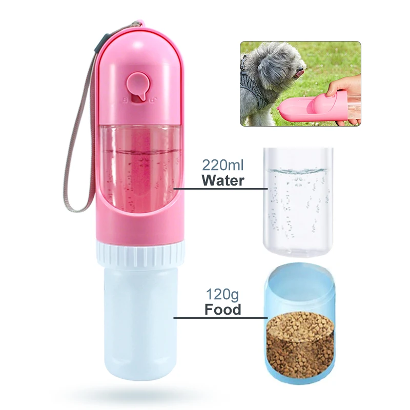 Customized Logo Outdoor Portable Travel Pet Dog Drinking Water Retractable Bottle with Activated Carbon Filter