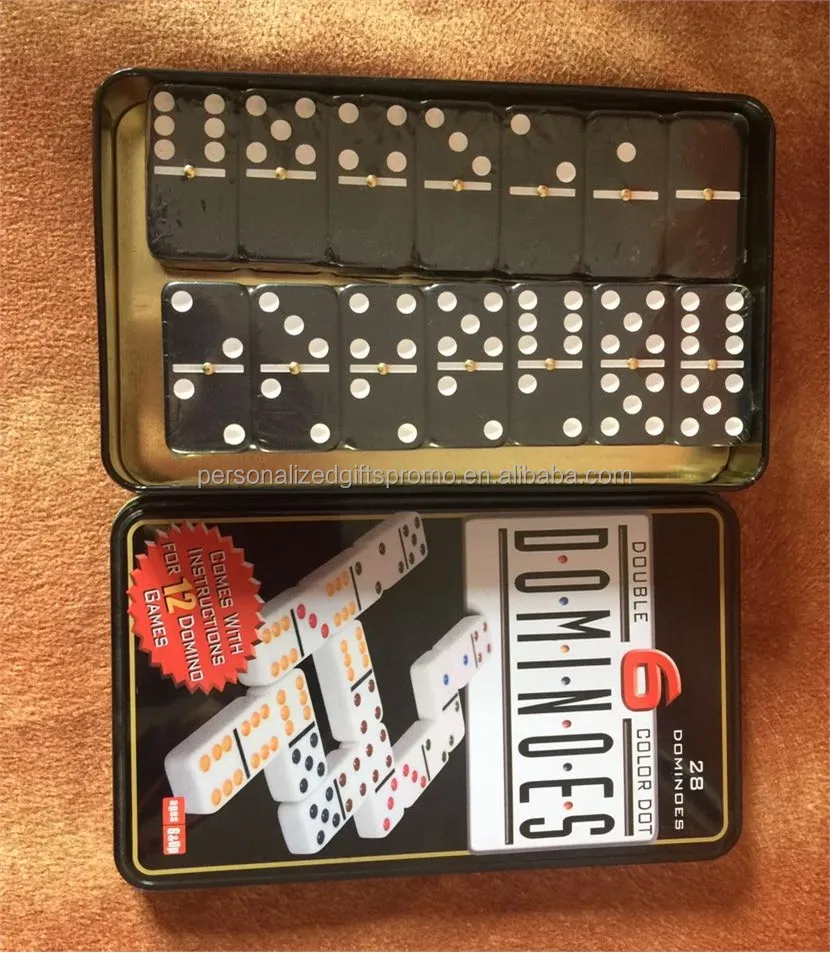 2-4 игрока из меламина один набор с оловянной коробкой для развлекательной игры азартные 28 шт. двойные 6 цветов Dominos