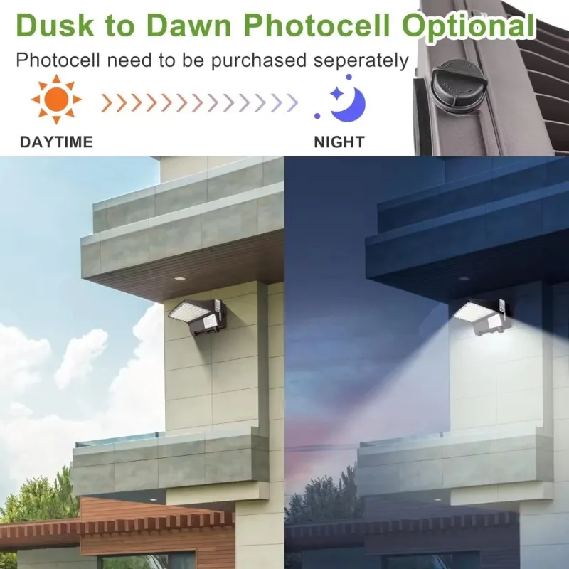 LED Full Cut Off Wall Pack 80/60/40/20W Selectable, 5000K Equiv. 50-250W MH/HPS  IP65 100-277V AC for Warehouse DLC & ETL Listed