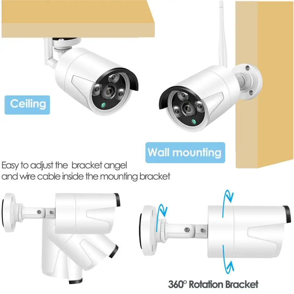  H.265 8CH 1080P Беспроводной NVR Kit CCTV уличная система видеонаблюдения обеспечивают домашнюю безопасность