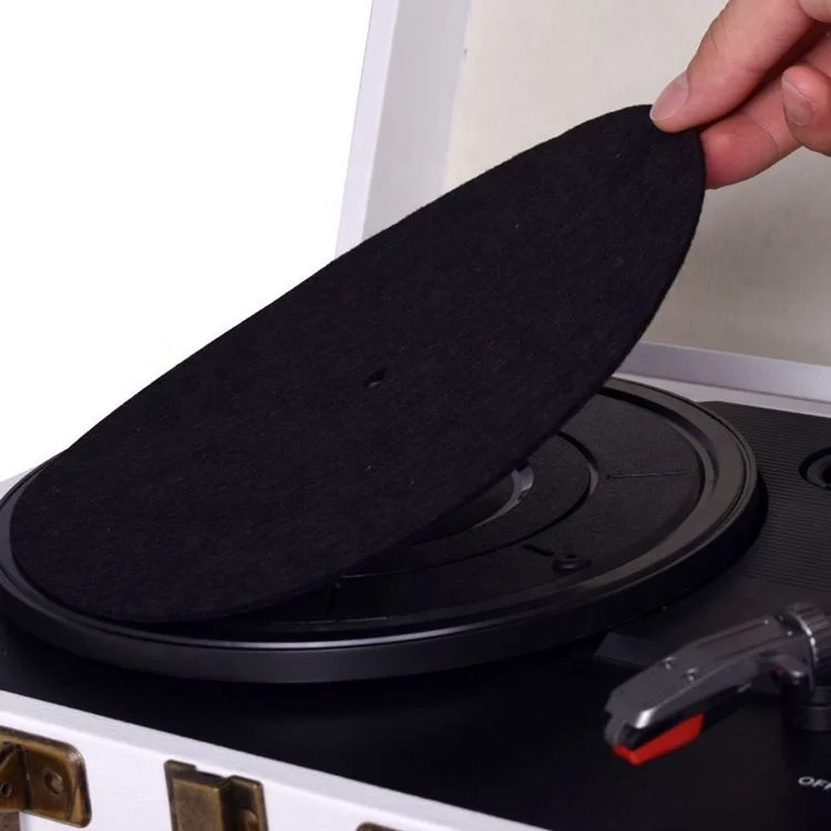 Phono vinyl record rubber & cork slipmats turntable dj slip mat with PE bag and paper box packing