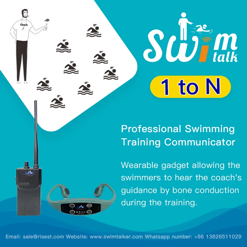 2022 Aquatic Swim Training Coaching Bone Conduction Mini Wireless Earphone Receiver Bone Conduction Headset Earphone