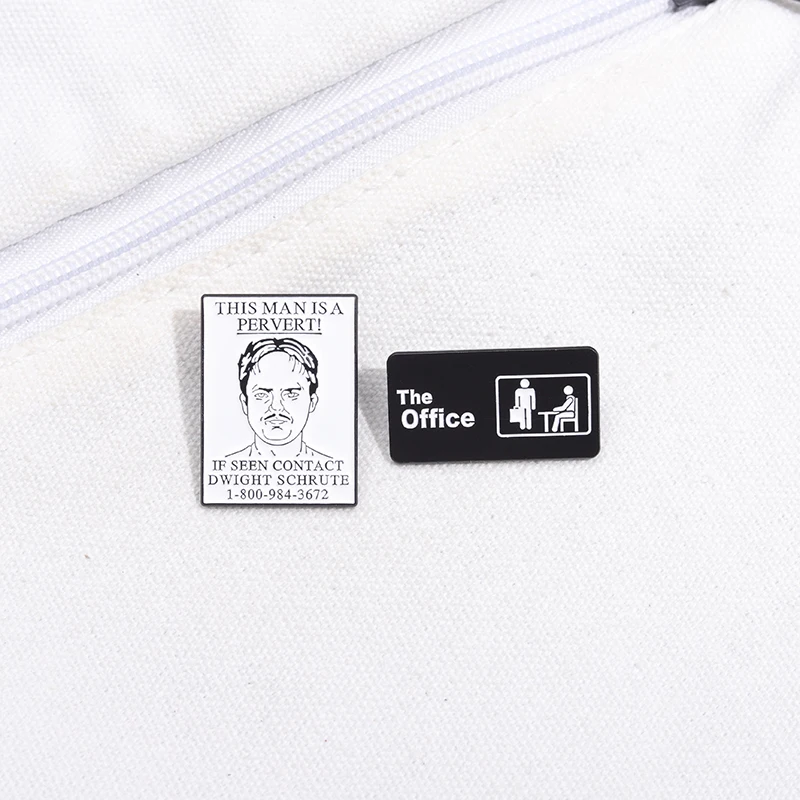 American Film and Television Drama The Office Pervert Arrest Warrant Enamel Brooch Fashion Clothing Accessories Gift Jewelry