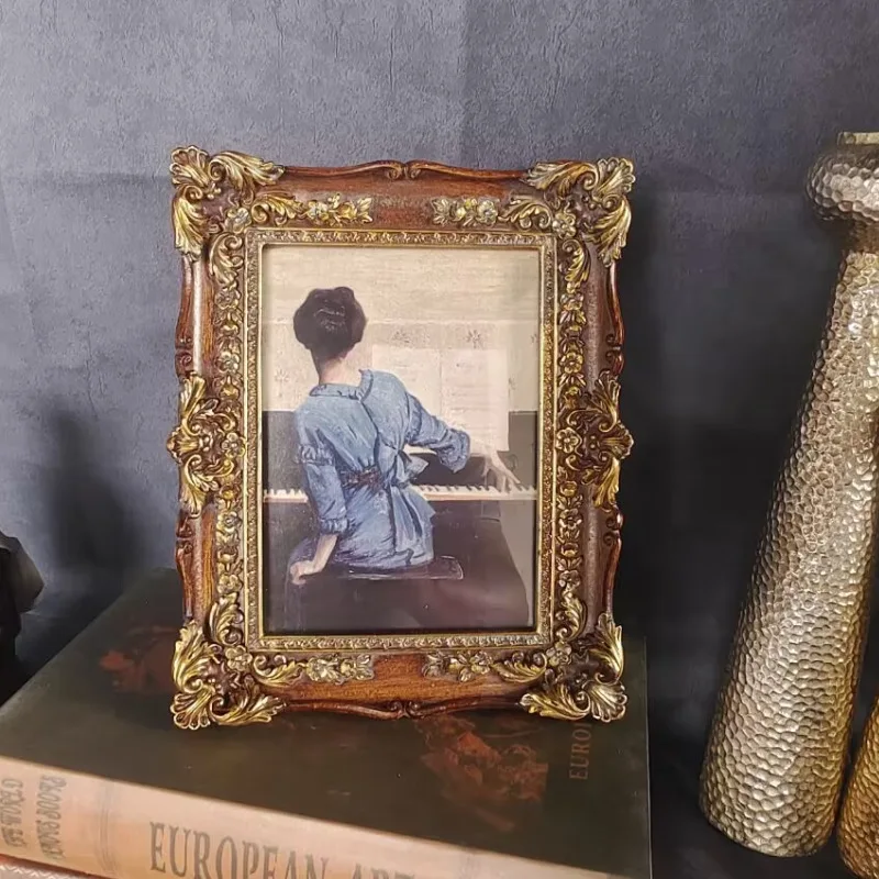 Vintage American art frame creative living room model room Bedroom dining room decorative painting carved picture frame