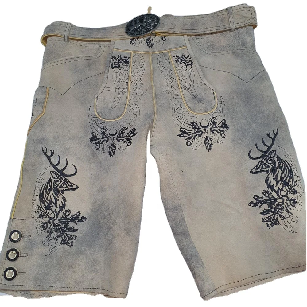 
German outfit Trachten Wears / Oktoberfest Lederhosen / Kurze Lederhose / Bavarian Shorts / Pants 